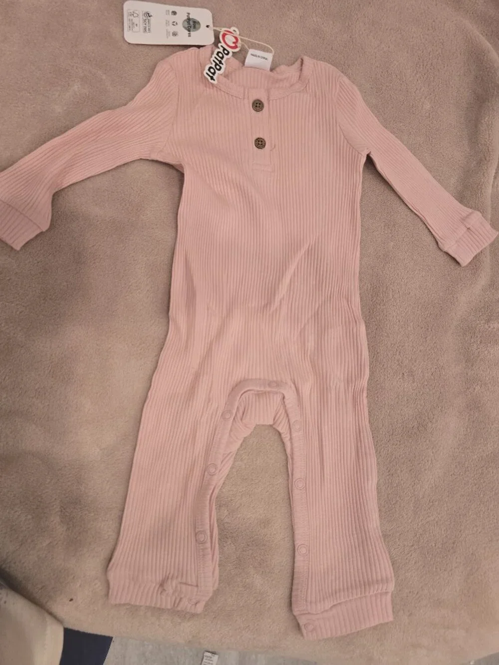 Soft Blush Pink Baby Romper